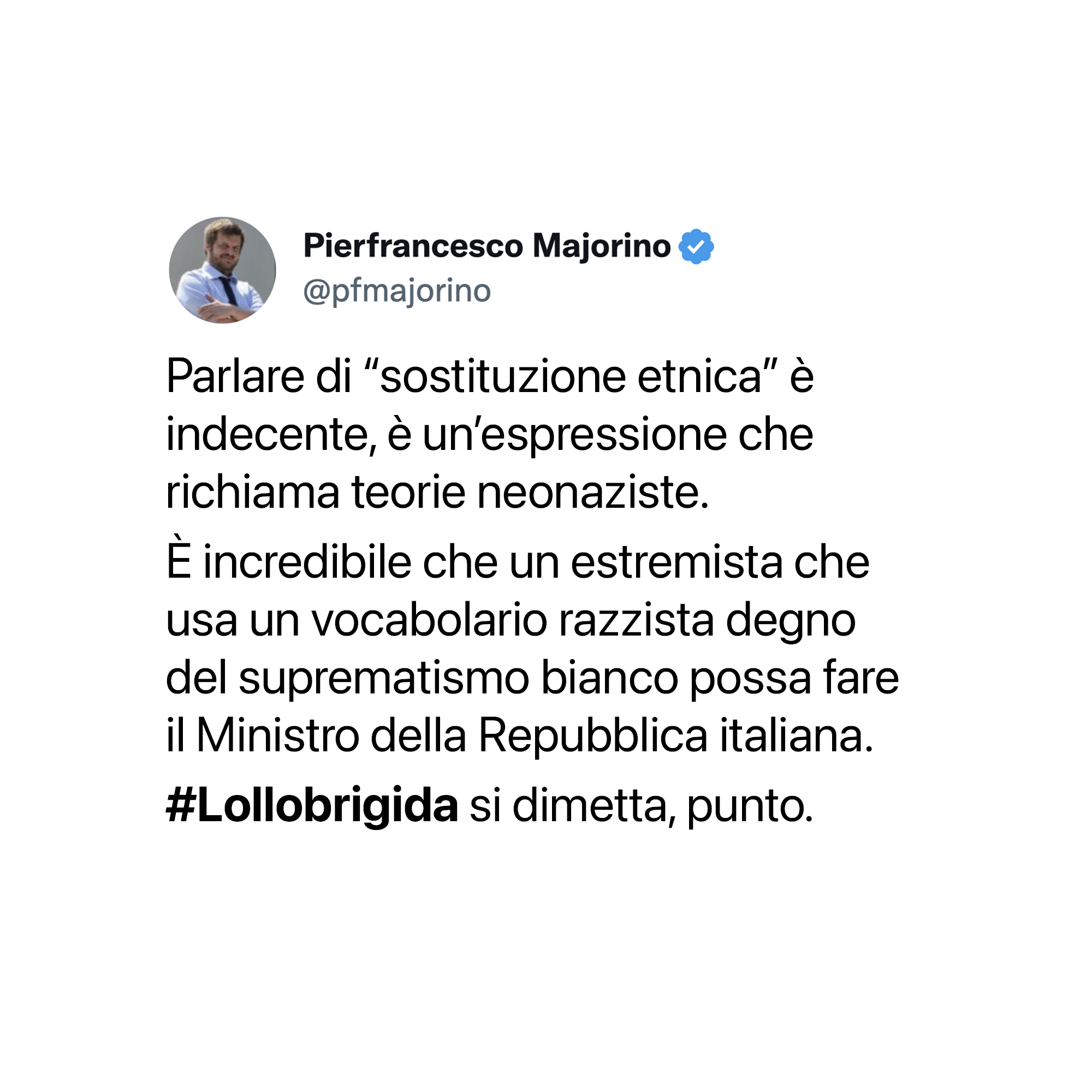 Il vocabolario razzista del Ministro Lollobrigida